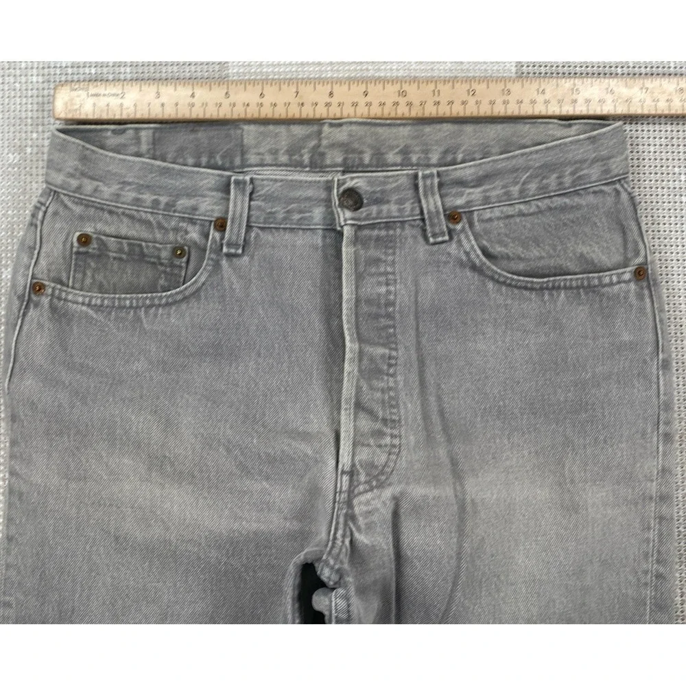 Vintage Levi's 501‎ 0652 Gray Denim Jeans USA Faded Actual 32x29